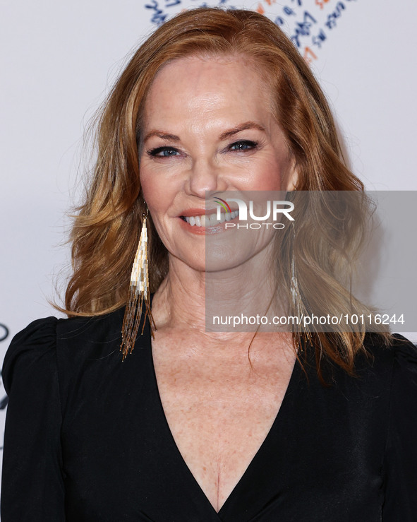 American actress Marg Helgenberger arrives at the 30th Annual Race To Erase MS Gala held at the Fairmont Century Plaza on June 2, 2023 in Ce...