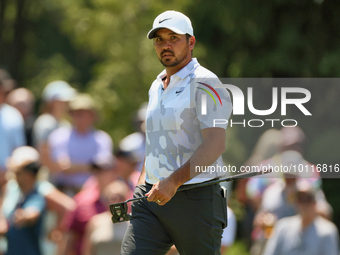 Jason Day of Brisbane, Australia walks on the 7th green during  The Memorial Tournament presented by Workday at Muirfield Village Golf Club...