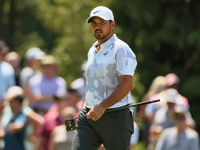 Jason Day of Brisbane, Australia walks on the 7th green during  The Memorial Tournament presented by Workday at Muirfield Village Golf Club...