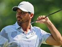 Jason Day of Brisbane, Australia follows his putt on the 9th green during The Memorial Tournament presented by Workday at Muirfield Village...