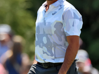 Jason Day of Brisbane, Australia walks on the 7th green during  The Memorial Tournament presented by Workday at Muirfield Village Golf Club...