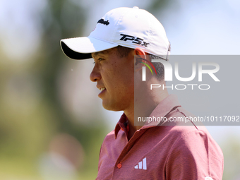 Collin Morikawa of La Canada, California looks over the 9th green during The Memorial Tournament presented by Workday at Muirfield Village G...