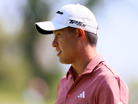 Collin Morikawa of La Canada, California looks over the 9th green during The Memorial Tournament presented by Workday at Muirfield Village G...