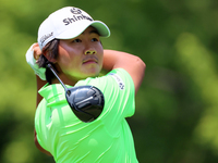 S.H. Kim of South Korea hits from the 18th tee during The Memorial Tournament presented by Workday at Muirfield Village Golf Club in Dublin,...