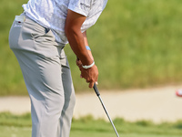 Hideki Matsuyama of Sendai, Japan putts on the 18th green during The Memorial Tournament presented by Workday at Muirfield Village Golf Club...