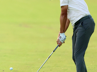 David Lipsky of Las Vegas, Nevada hits from the 18th fairway during The Memorial Tournament presented by Workday at Muirfield Village Golf C...