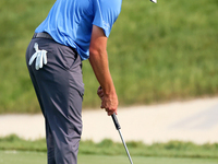 Patrick Cantlay of Jupiter, Florida putts on the 18th green during The Memorial Tournament presented by Workday at Muirfield Village Golf Cl...