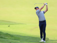 Rory McIlroy of Holywood, Northern Ireland hits from the 18th fairway during The Memorial Tournament presented by Workday at Muirfield Villa...