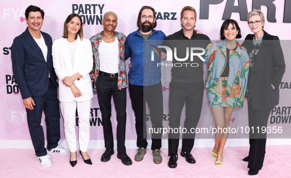 Ken Marino, Tyrel Jackson Williams, Jennifer Garner, Martin Starr, Ryan Hansen, Zoe Chao and Jane Lynch arrive at STARZ's 'Party Down' Seaso...