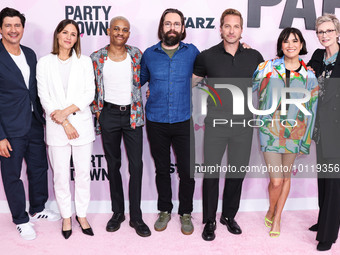 Ken Marino, Tyrel Jackson Williams, Jennifer Garner, Martin Starr, Ryan Hansen, Zoe Chao and Jane Lynch arrive at STARZ's 'Party Down' Seaso...