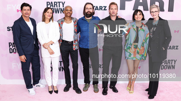 Ken Marino, Tyrel Jackson Williams, Jennifer Garner, Martin Starr, Ryan Hansen, Zoe Chao and Jane Lynch arrive at STARZ's 'Party Down' Seaso...