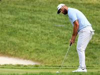 Jon Rahm of Barrika, Spain putts on the 18th green during The Memorial Tournament presented by Workday at Muirfield Village Golf Club in Dub...