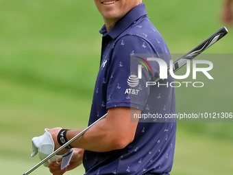 Jordan Spieth of Dallas, Texas walks on the 18th fairway during The Memorial Tournament presented by Workday at Muirfield Village Golf Club...