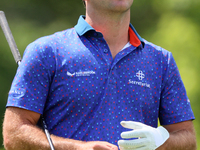 Denny McCarthy of Jupiter, Florida looks down the fairway at the 18th tee during The Memorial Tournament presented by Workday at Muirfield V...