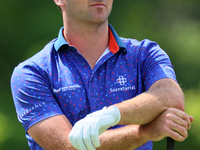 Denny McCarthy of Jupiter, Florida looks down the fairway at the 18th tee during The Memorial Tournament presented by Workday at Muirfield V...