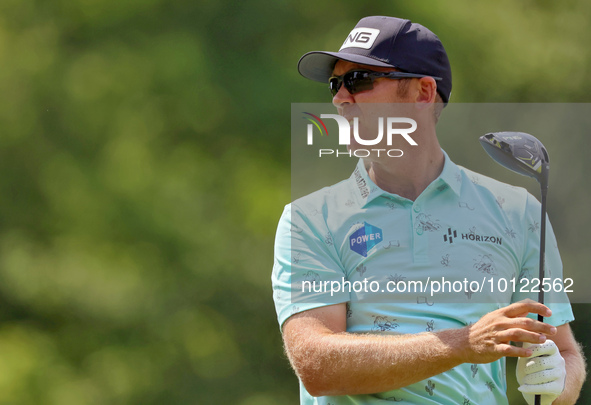 Seamus Power of Waterford, Ireland looks down the fairway from the 18th tee during The Memorial Tournament presented by Workday at Muirfield...