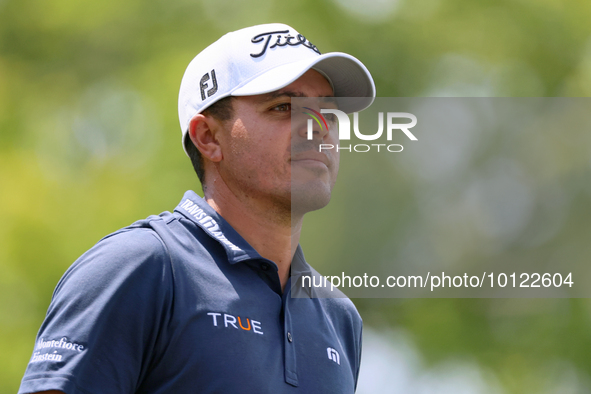 Joseph Bramlett walks from the 18th tee during The Memorial Tournament presented by Workday at Muirfield Village Golf Club in Dublin, Ohio,...