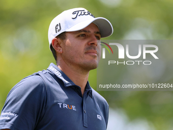 Joseph Bramlett walks from the 18th tee during The Memorial Tournament presented by Workday at Muirfield Village Golf Club in Dublin, Ohio,...