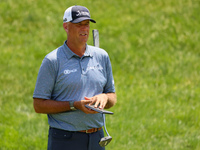 Stewart Cink of Atlanta, Georgia looks over the 17th green during The Memorial Tournament presented by Workday at Muirfield Village Golf Clu...