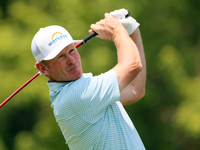 Brandt Snedeker of Franklin, Tennessee hits from the 18th tee during The Memorial Tournament presented by Workday at Muirfield Village Golf...