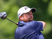 Shane Lowry hits from the 18th tee during The Memorial Tournament presented by Workday at Muirfield Village Golf Club in Dublin, Ohio, USA,...