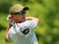 Adam Scott of Gold Coast, Queensland, Australia hits from the 18th tee during The Memorial Tournament presented by Workday at Muirfield Vill...