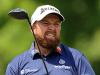 Shane Lowry looks down the 18th fairway after hitting from the tee during The Memorial Tournament presented by Workday at Muirfield Village...