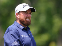 Shane Lowry looks down the 18th fairway after hitting from the tee during The Memorial Tournament presented by Workday at Muirfield Village...