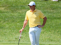 Rory McIlroy of Holywood, Northern Ireland waits to putt on the 11th green during the final round of The Memorial Tournament presented by Wo...