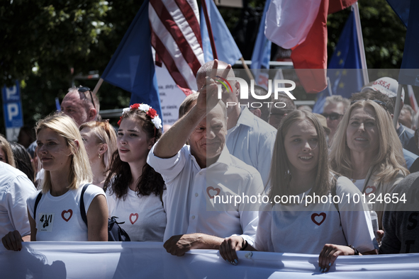 Pro-democratic march in Warsaw gathered up to 500k participants (according to organisers), led by Donald Tusk, former Prime Minister of Pola...