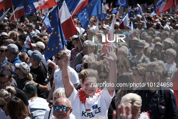 Pro-democratic march in Warsaw gathered up to 500k participants (according to organisers), led by Donald Tusk, former Prime Minister of Pola...