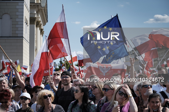 Pro-democratic march in Warsaw gathered up to 500k participants (according to organisers), led by Donald Tusk, former Prime Minister of Pola...