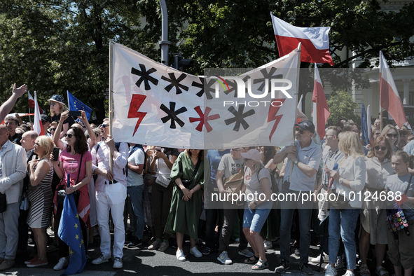 Pro-democratic march in Warsaw gathered up to 500k participants (according to organisers), led by Donald Tusk, former Prime Minister of Pola...