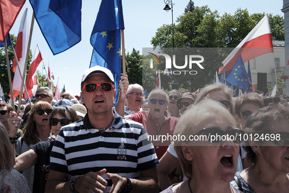 Pro-democratic march in Warsaw gathered up to 500k participants (according to organisers), led by Donald Tusk, former Prime Minister of Pola...