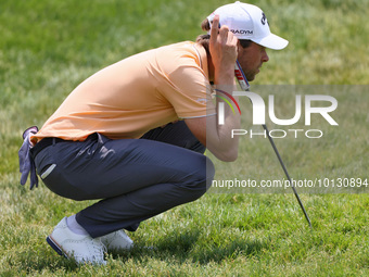 Thomas Detry of Brussels, Belgium looks over the 17th green during The Memorial Tournament presented by Workday at Muirfield Village Golf Cl...