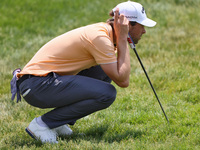 Thomas Detry of Brussels, Belgium looks over the 17th green during The Memorial Tournament presented by Workday at Muirfield Village Golf Cl...