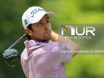 Davis Riley of Hattiesburg hits from the 18th tee during The Memorial Tournament presented by Workday at Muirfield Village Golf Club in Dubl...