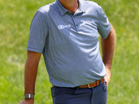 Stewart Cink of Atlanta, Georgia looks over the 17th green during The Memorial Tournament presented by Workday at Muirfield Village Golf Clu...