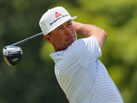 Chez Reavie of Scottsdale, Arizona hits from the 18th tee during The Memorial Tournament presented by Workday at Muirfield Village Golf Club...