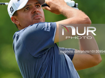 Joseph Bramlett hits from the 18th tee during The Memorial Tournament presented by Workday at Muirfield Village Golf Club in Dublin, Ohio, U...