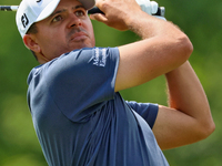 Joseph Bramlett hits from the 18th tee during The Memorial Tournament presented by Workday at Muirfield Village Golf Club in Dublin, Ohio, U...