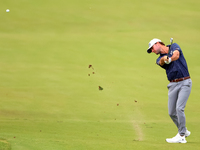 Austin Eckroat hits from the 18th fairway during The Memorial Tournament presented by Workday at Muirfield Village Golf Club in Dublin, Ohio...