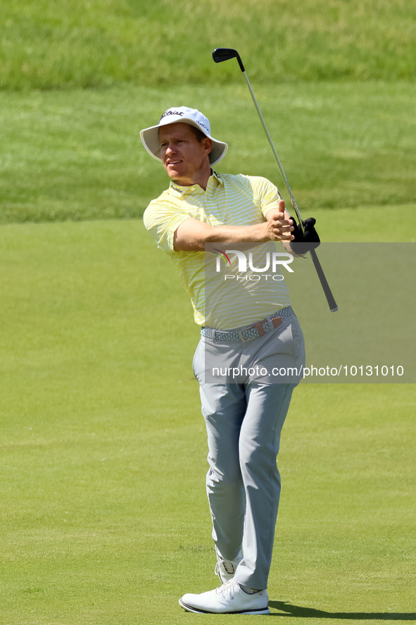 Peter Malnati of Knoxville, Tennessee hits on the 17th green during the first round of the The Memorial Tournament presented by Workday at M...