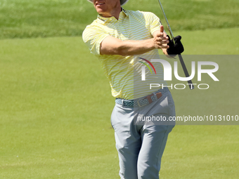 Peter Malnati of Knoxville, Tennessee hits on the 17th green during the first round of the The Memorial Tournament presented by Workday at M...