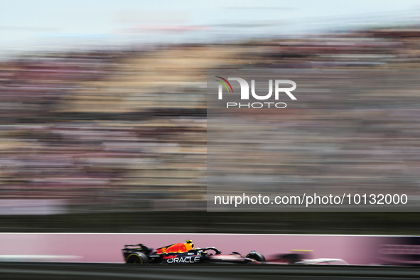 Sergio Perez of Mexico driving the (11) Oracle Red Bull Racing RB19 during practice ahead of the F1 Grand Prix of Spain at Circuit de Barcel...