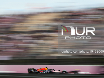 Sergio Perez of Mexico driving the (11) Oracle Red Bull Racing RB19 during practice ahead of the F1 Grand Prix of Spain at Circuit de Barcel...