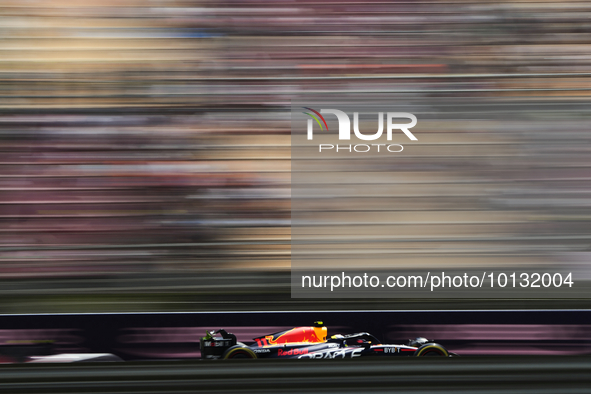 Sergio Perez of Mexico driving the (11) Oracle Red Bull Racing RB19 during practice ahead of the F1 Grand Prix of Spain at Circuit de Barcel...