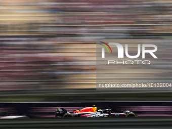 Sergio Perez of Mexico driving the (11) Oracle Red Bull Racing RB19 during practice ahead of the F1 Grand Prix of Spain at Circuit de Barcel...