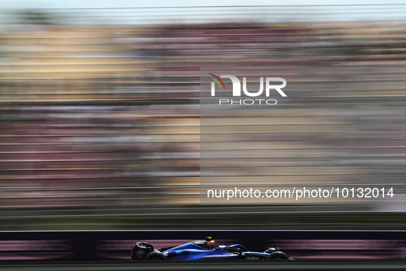 Logan Sargeant of United States driving the (2) Williams FW45  during practice ahead of the F1 Grand Prix of Spain at Circuit de Barcelona-C...