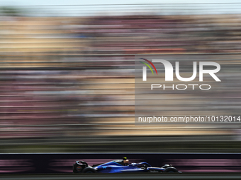 Logan Sargeant of United States driving the (2) Williams FW45  during practice ahead of the F1 Grand Prix of Spain at Circuit de Barcelona-C...